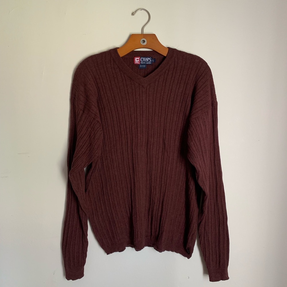 🌸 CHAPS RALPH LAUREN V-Neck Sweater - Picture 1 of 8